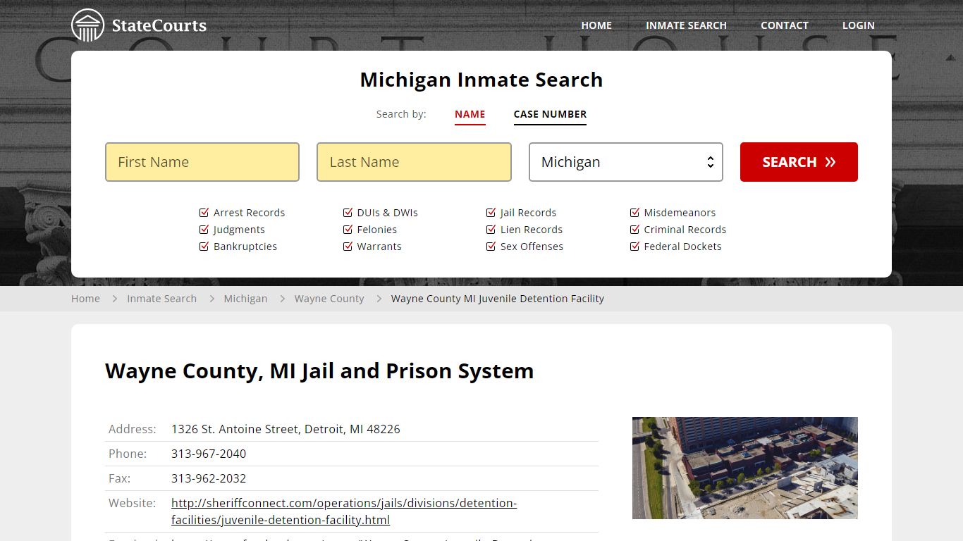 Wayne County MI Juvenile Detention Facility Inmate Records Search ...