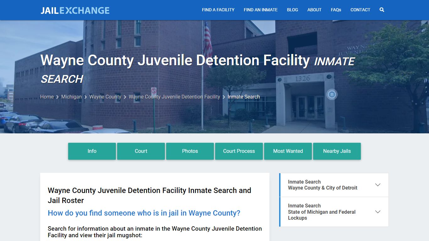 Wayne County Juvenile Detention Facility Inmate Search - Jail Exchange